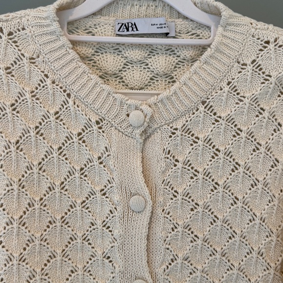 Zara Combination Knit Top - Ivory Crochet Cardigan ✨ - Picture 4 of 5